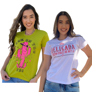 KIT 2 PEÇAS T-SHIRT COUNTRY FEMININA