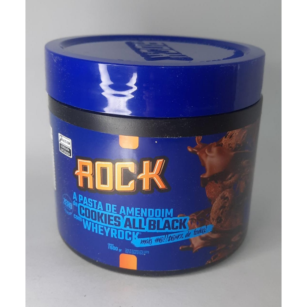 Pasta De Amendoim Com Whey- Rock Peanut 600gr Cookies Black