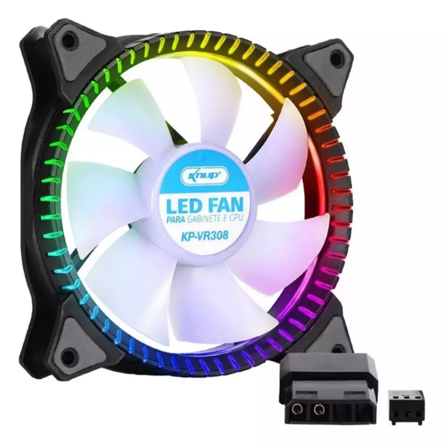 Fan Cooler Air Para Gabinete 12v Cpu Com Rgb 120mm Ventoinha