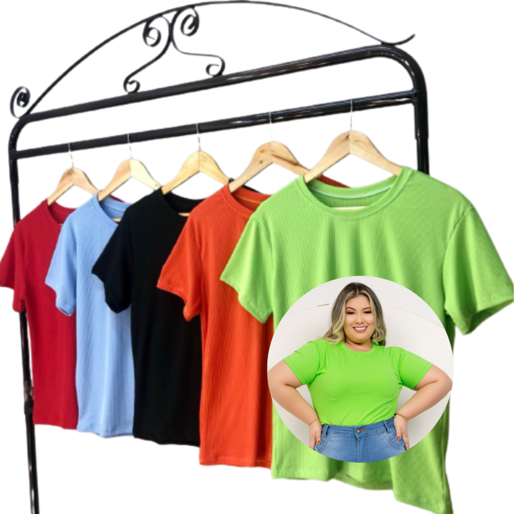 Blusa Plus Size Feminina Suede Canelado