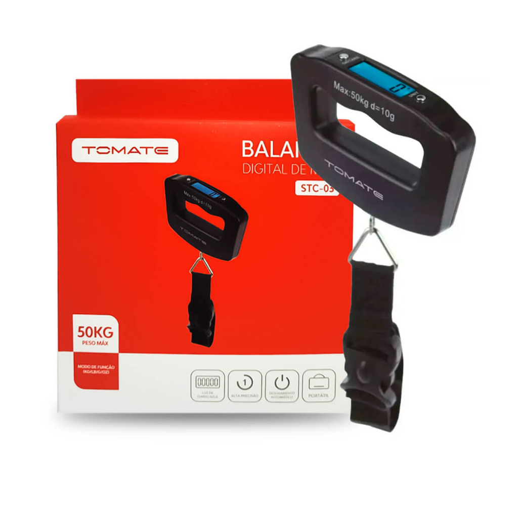 Balança Portátil Digital De Mão Para Mala Bagagem Até 50 Kg | Shopee Brasil
