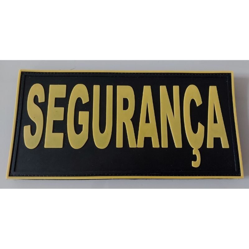 Patch Emborrachado Segurança Costas P/ Colete Amarelo Brevê