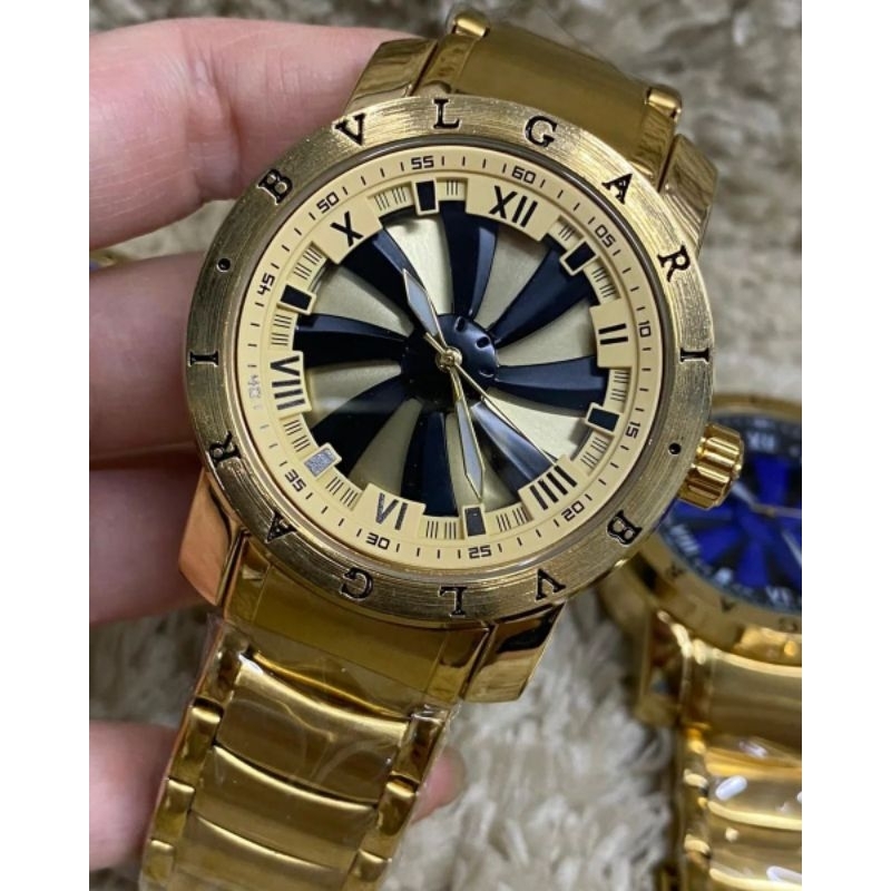 Relógio masculino Bvlgari Speed com Fundo Dourado PC | Shopee Brasil