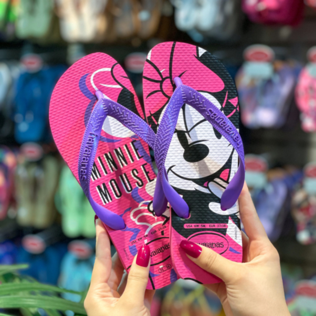 Chinelo Havaianas Top Disney Mickey Mouse e Minnie Original Lancamento Shopee Brasil