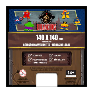Sleeves Customizados para Marvel United Fichas De Local Bucaneiros 140 x 140mm