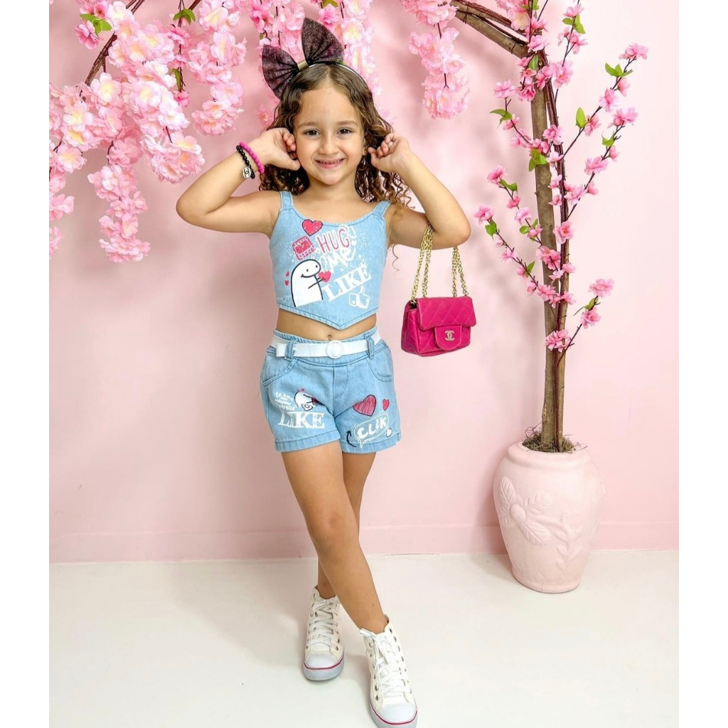 Roupa De Bebê Barbie Salopete Menina Infantil Blogueirinha