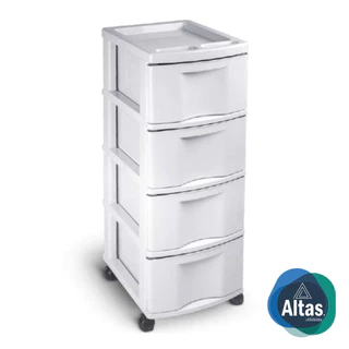 GAVETEIRO GRANDE BRANCO COM RODINHAS E 4 GAVETAS - 600