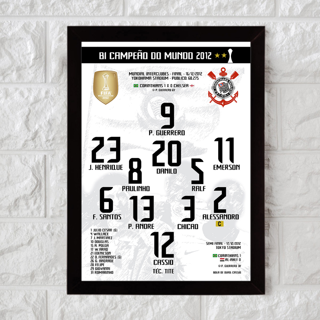 Pôster Corinthians Campeão Mundial 2000 30x40cm