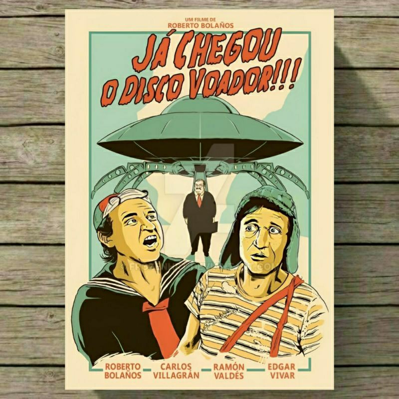 placa-quadro-decorativo-com-moldura-chaves-j-chegou-o-disco-voador-mdf