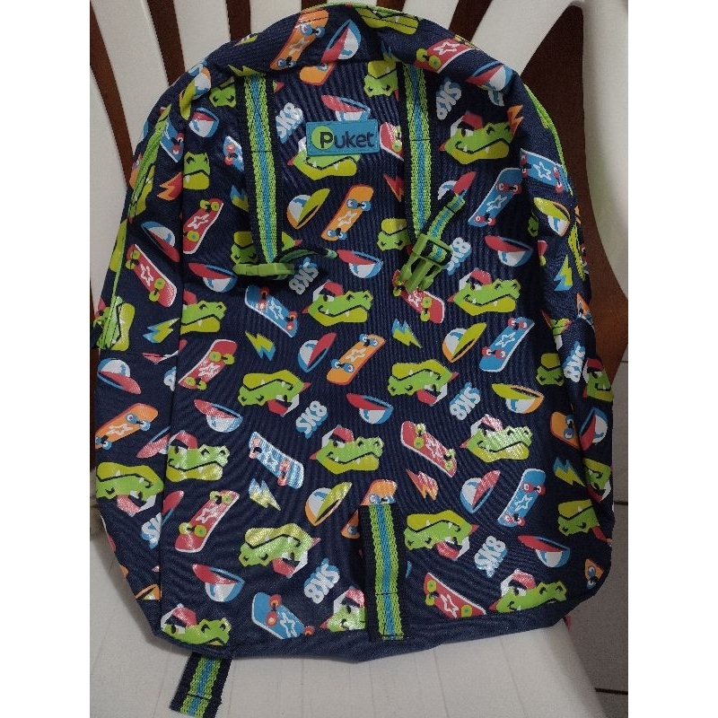 Mochila grande 2 rodinhas dino surf puket