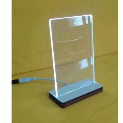 10 Luminárias com Placa de Acrílico 10x15cm e Base de LED em Mdf - COM FONTE