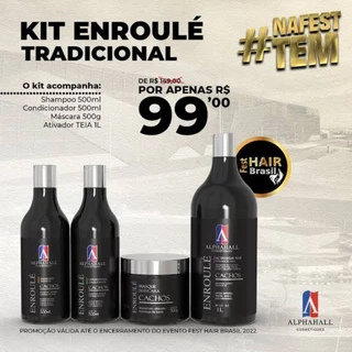 kit promocional Enroulê tradicional cachos 4 produtos alphahall