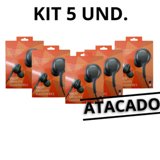 Kit Com 5 Fones Universal  Atacado Envio Imediato Entrada P2 Fone Com Fio JB01