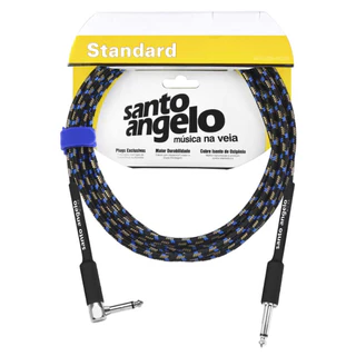 Cabo P10 P10 Santo Angelo 90º L Guitarra Violão Baixo Tecido 3M Angel LTX10FT