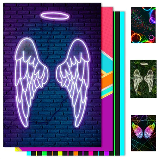 Painel Festa Retangular Neon Vertical Sublimado Tecido 1,50x2,20