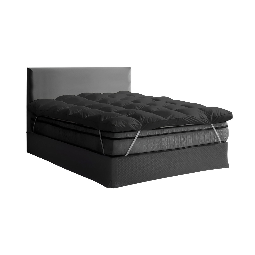 Pillow Top Solteiro Fibra Siliconada Super Volumosa Cinza