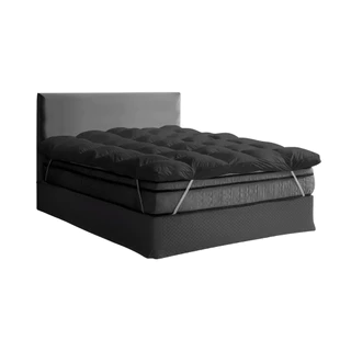 Pillow Top Solteiro Fibra Siliconada Super Volumosa Cinza