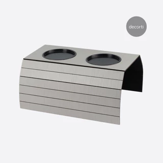 Esteira para Braço de Sofá com Porta Copo Simples Apoio Taça Garrafa MDF Cinza Resistente