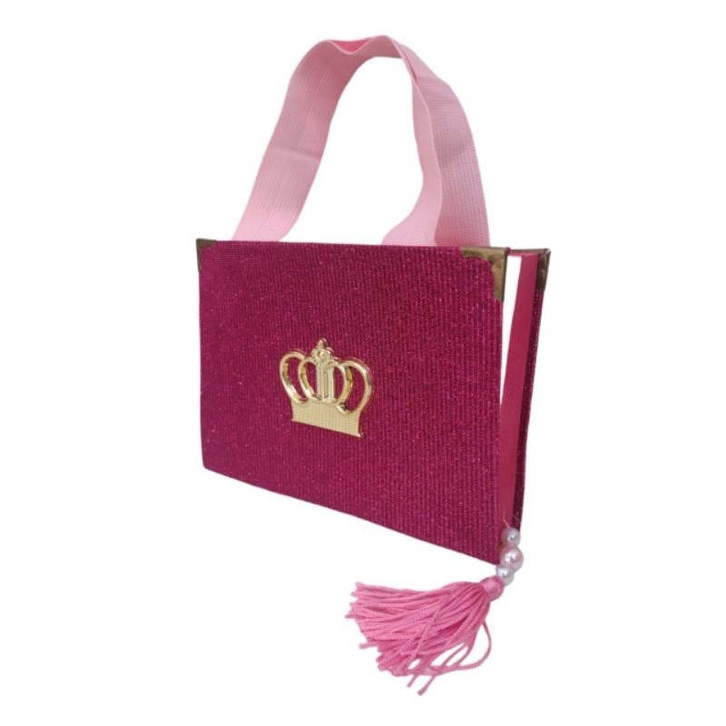 bíblia sagrada para menina modelo bolsa com alça luxo rosa pink glitter