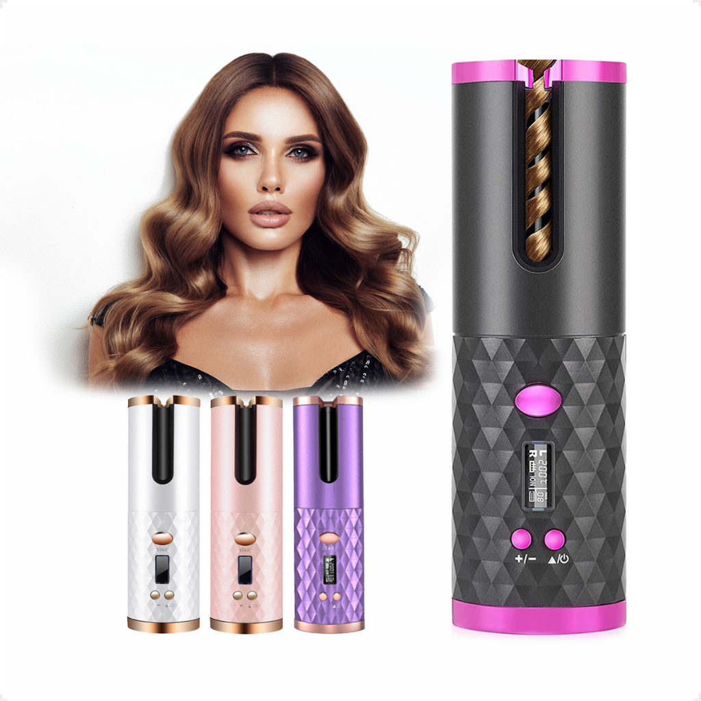 Modelador Cabelo Cachos Ondulador Automático Sem Fio 4 Cores Bivolt