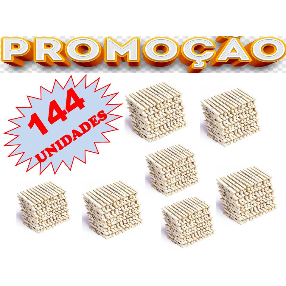 144 Unidades De Prendedores De Roupa de Madeira - Conjunto Com 12 Dúzias De Prendedores Prende Mais.