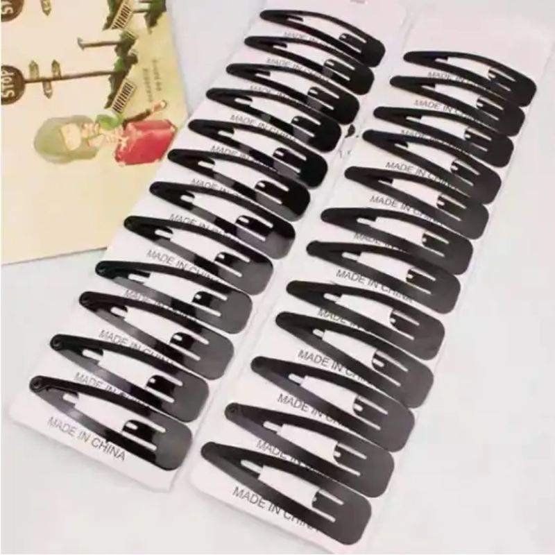 6 CARTELA 60 unidades Presilha Prendedor de Cabelo Tic Tac NA COR PRETA