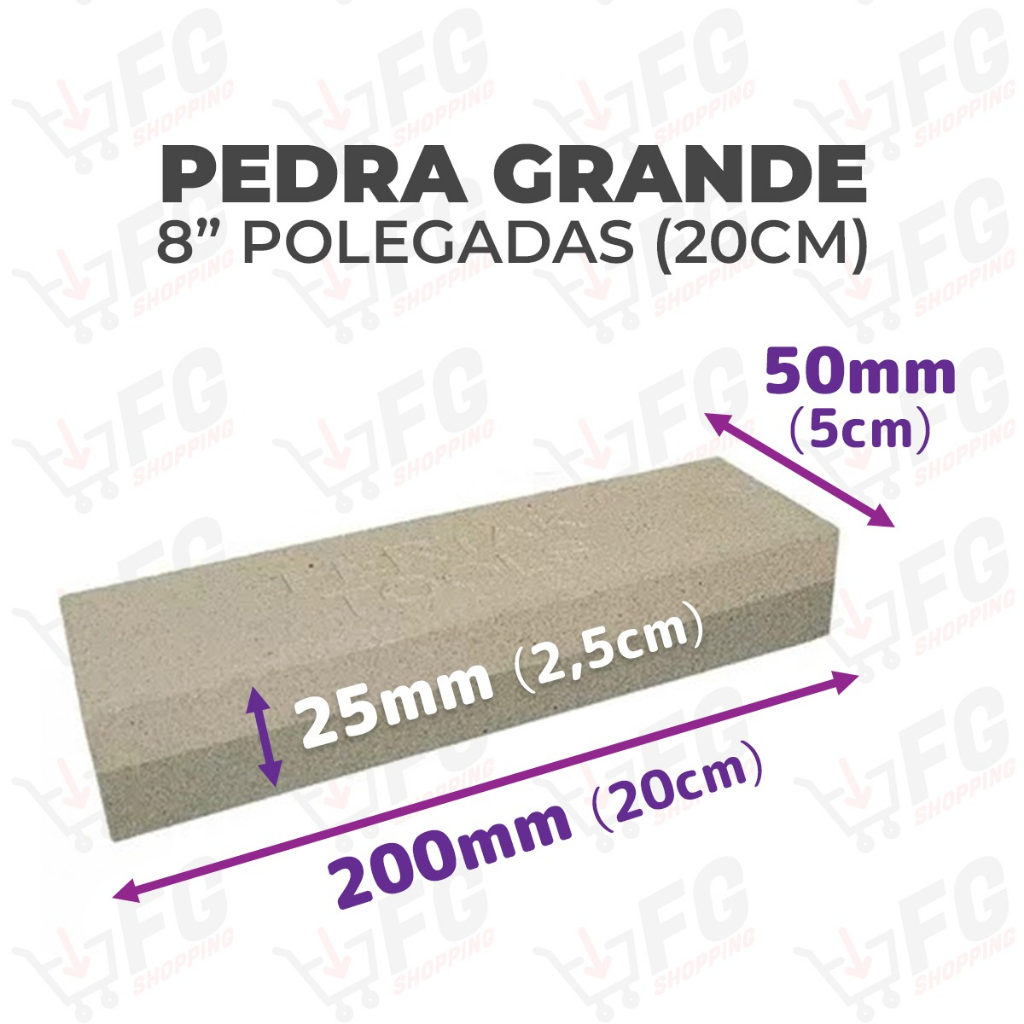 Pedra Afiar Amolar Facas Canivetes Dupla Face 8"" Dupla Face