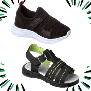 Kit Sapatinho E Tênis De Bebê Casual Menino Elegante Infantil Kids