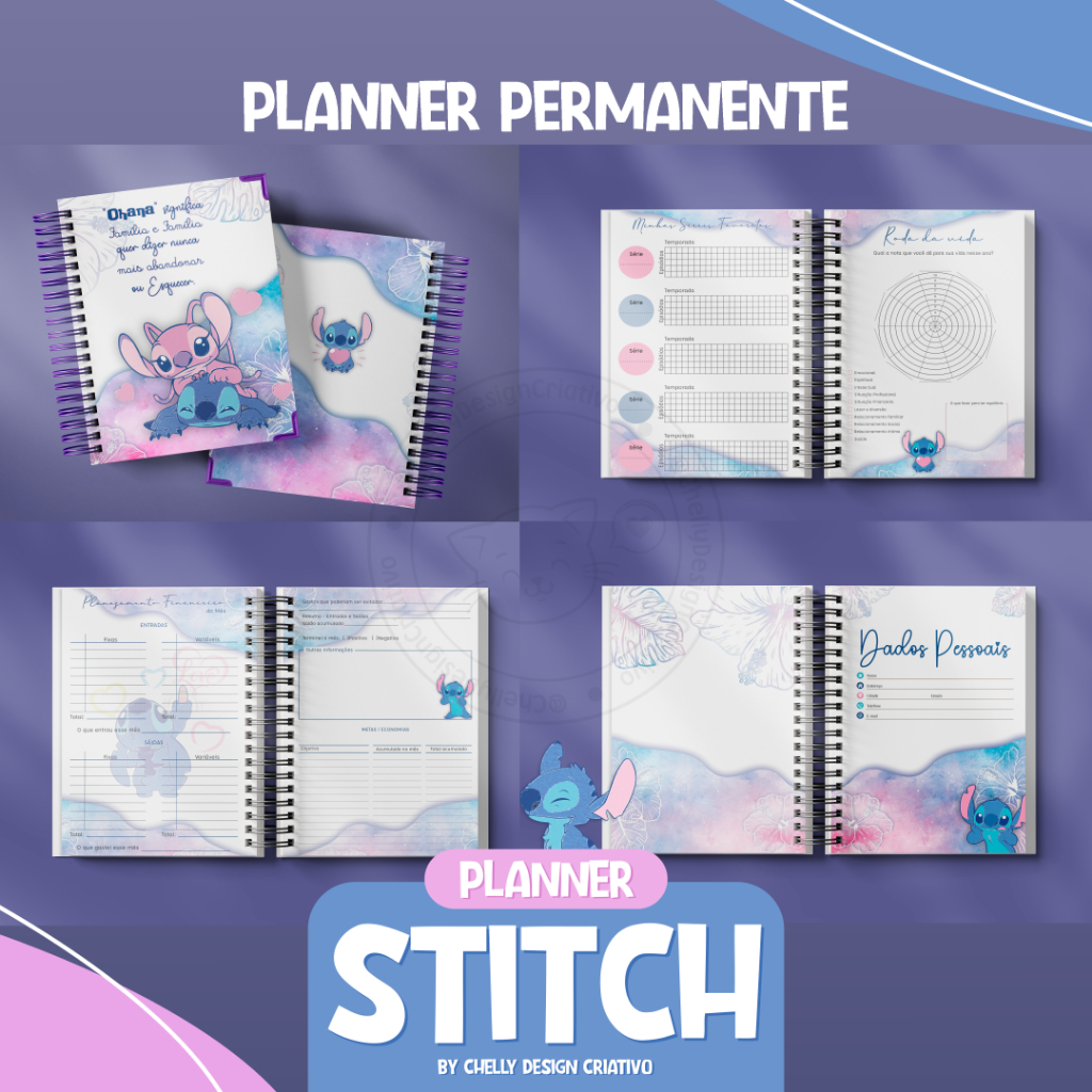 Planner Anual Permanente Stitch Shopee Brasil