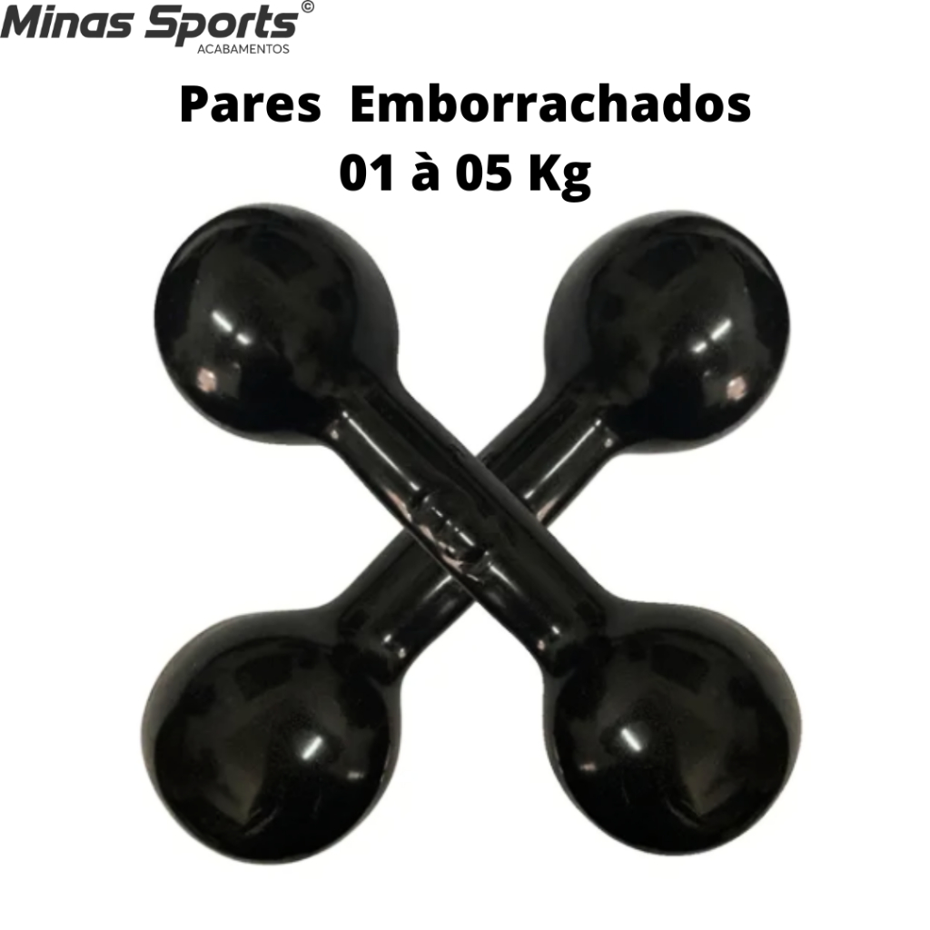 peso de academia pares de 1kg e 2 kg emborrachados total 6kg