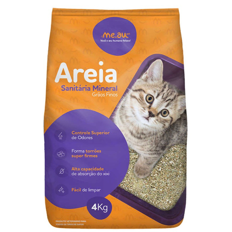 Areia Sanitária Meau Grãos Finos para Gatos 4 KG