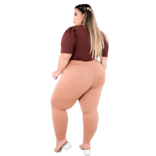 Calça Legging Plus Size Faixas em Malha Arrastão Best Size - E