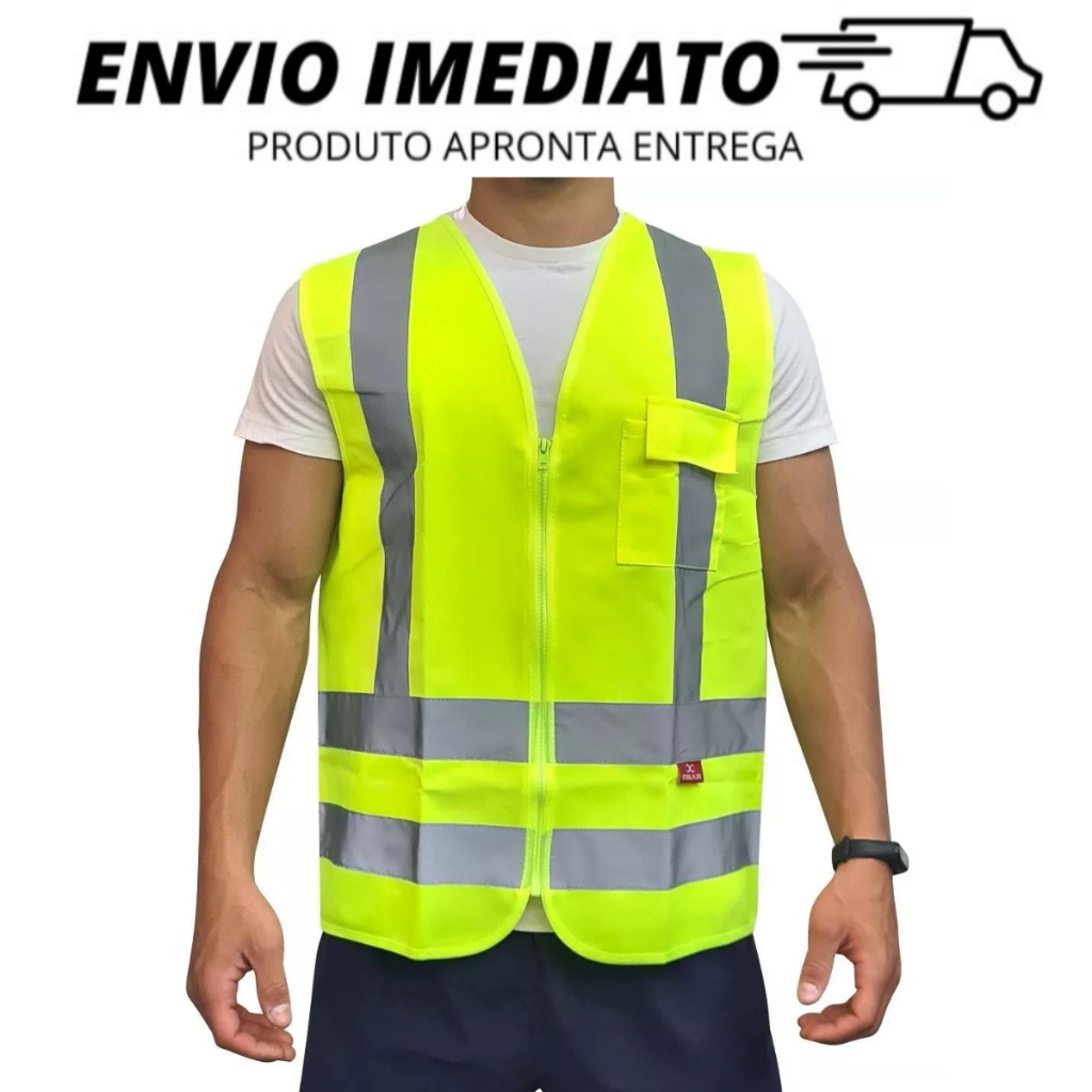 Colete De Segurança Refletivo Original Com Bolso Colete Sinalização ...