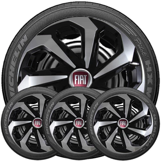 Kit 4 Calotas Esportivas Universais Aro 14 Linha Spider Compativel Com Argo Palio Cronos Linea