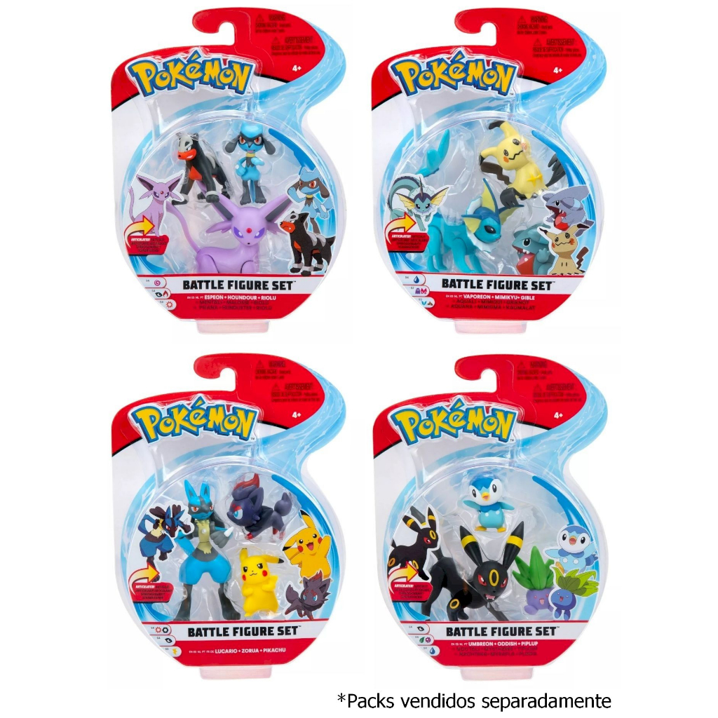 Compre Pokémon - 3 Figuras De Ação - Lucario + Zorua + Pikachu aqui na  Sunny Brinquedos.