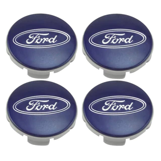 Kit 4 Calotas Centro Miolo Roda Ford New Fiesta Focus Ka Ecosport Azul