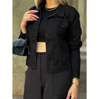 Jaqueta Jeans Feminina Detalhe Barra