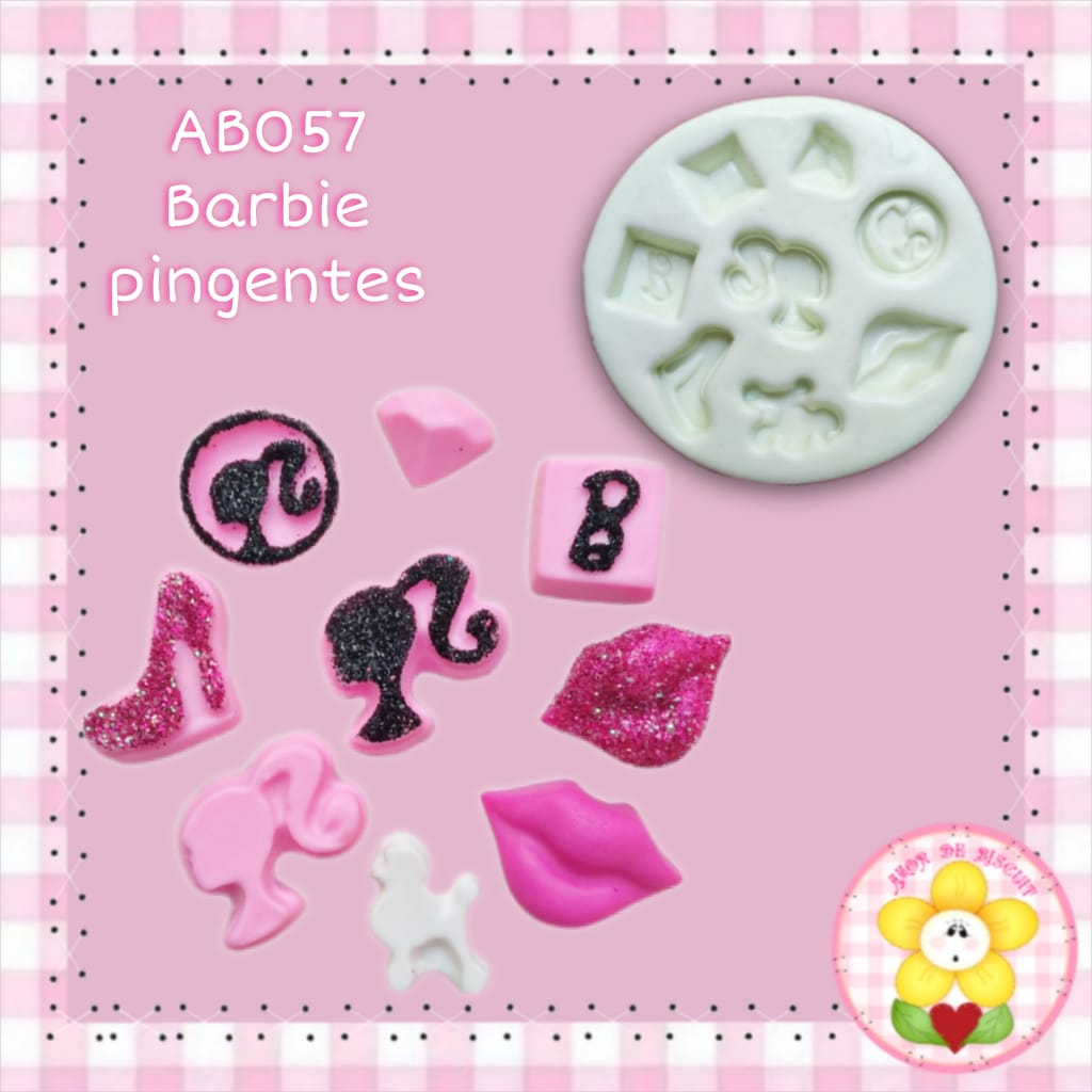 Molde de silicone AB057 Barbie pingentes