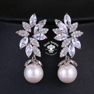 Brinco Noiva Strass Zirconia Prata Festa Debutante