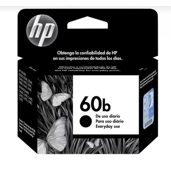 Cartucho HP 60B Preto Original (CC636WB) Para HP Deskjet F4480, F4580, D1660, Photosmart D110a, C4780, ENVY D410a, HP - CX 1 UN
