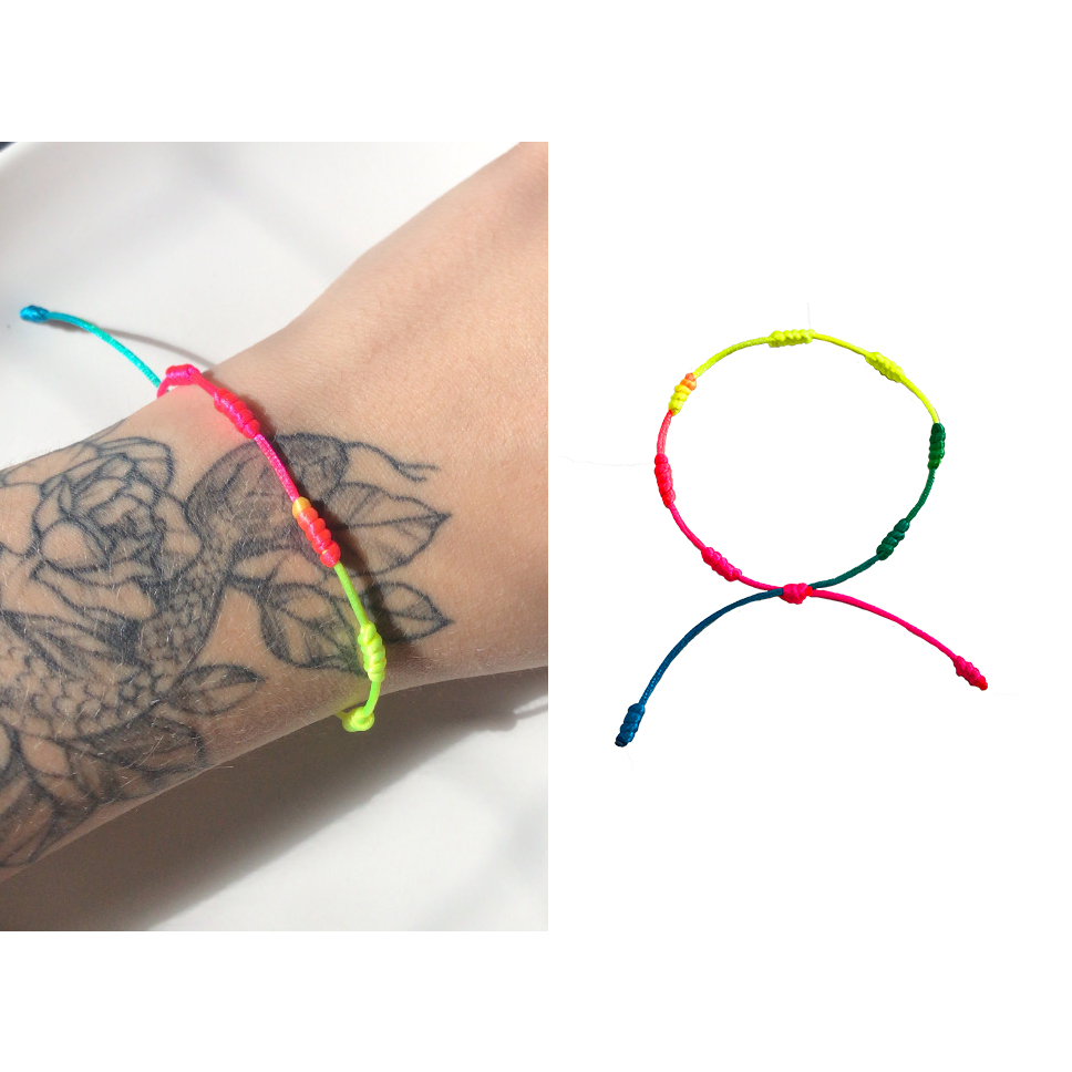 Pulseira 7 nós Colorida fio arco-iris Pulseira Kabbalah arco iris