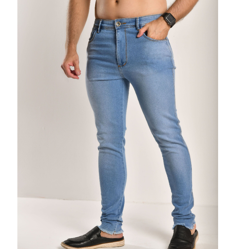 Calça masculina com barra 2024 desfiada