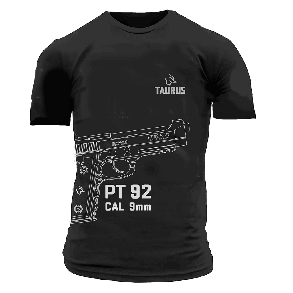 Camiseta Taurus Pt 92 Limited Edition com loguinho nas costas