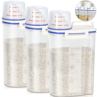 Kit 3 Pote Hermético Para Cereais Bico Copo Dosador 2 Litros