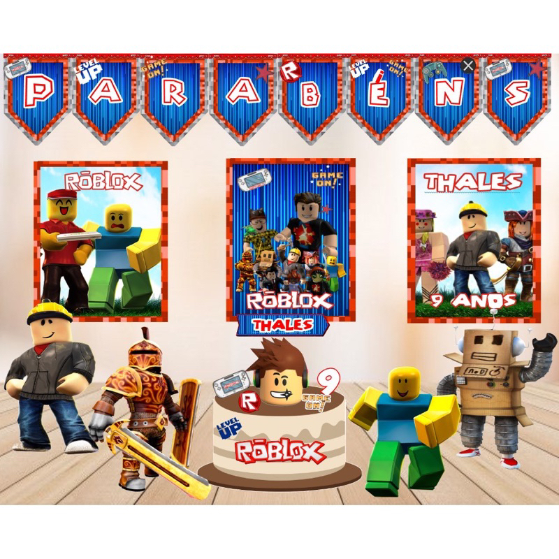 Kit Festa Só Um Bolinho Jogo ROBLOX Decoração festa