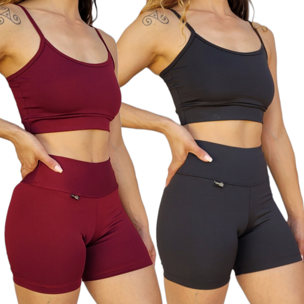 Conjunto Fitness Feminino Short e Top Roupa de Academia