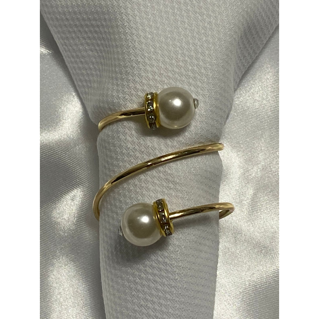 Kit 6 Aneis Mesa Posta Argola Porta Guardanapos, Anel de metal com uma ou duas voltas