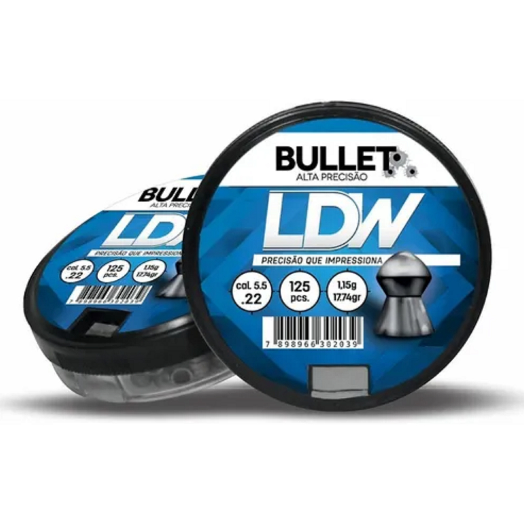 Chumbinho 5,5mm Bullet Kit Com 10 Estojos Ldw 1250 Unidades | Shopee Brasil