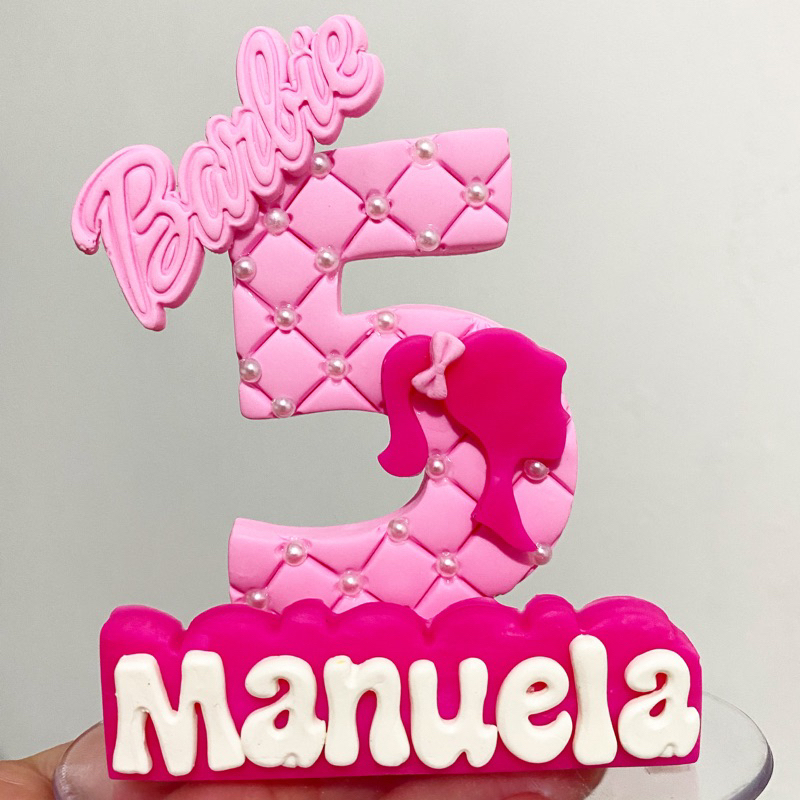 Vela Aniversário Barbie 8 Anos Em Biscuit Festa