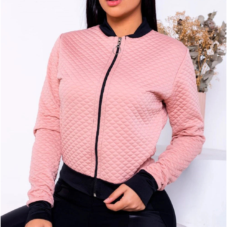 Jaqueta bomber feminina store rosa